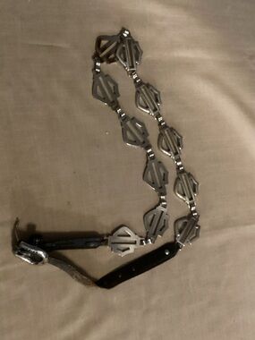 Harley-Davidson UNISEX Metal Link Belt with Leather Ends